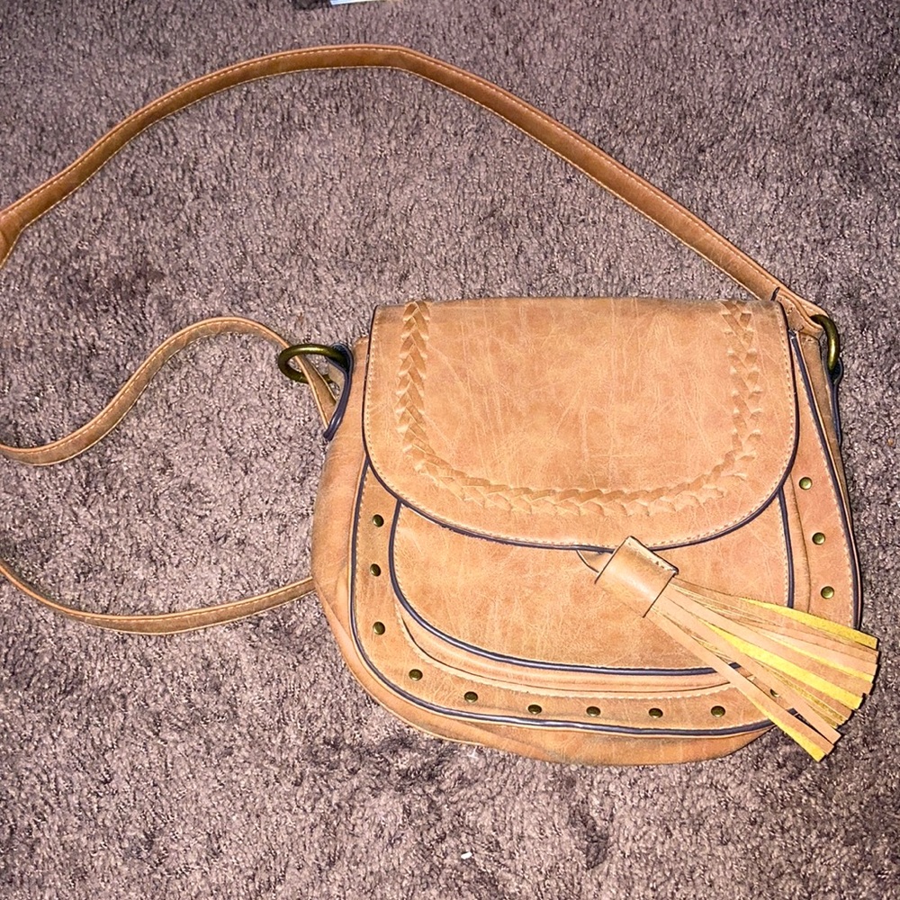 Leather floral bag
